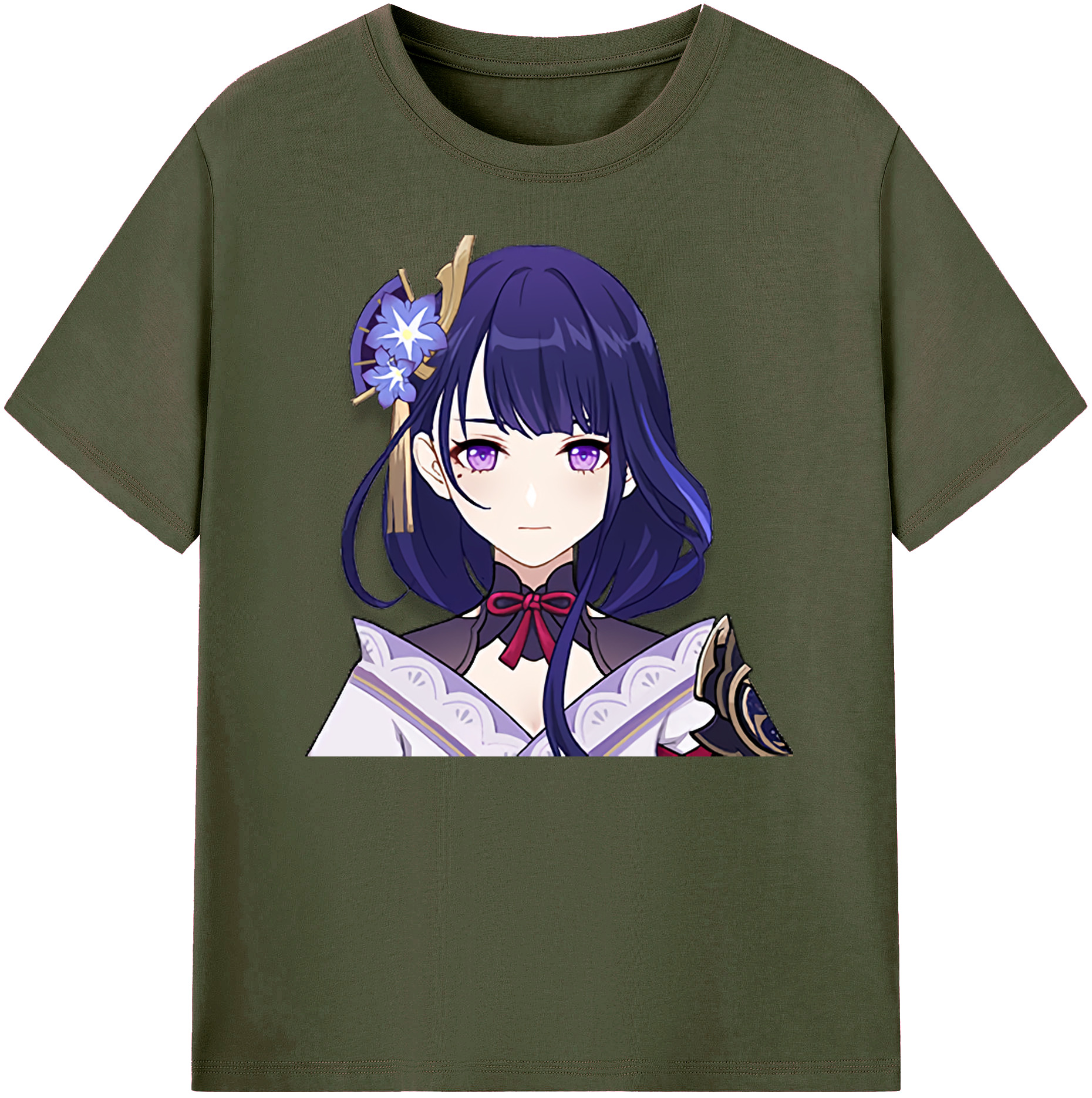 げんし神 雷電将軍 らいでんしょうぐん genshin Raiden Shogun 綿100％ メンズ半袖Tシャツ｜肌触りやわらか＆通気性